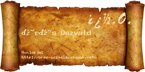 Órás Oszvald névjegykártya